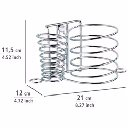 Wenko Milano Bathroom Hair Dryer & Hair Straightener Holder, Cable Holder, Steel