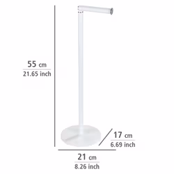 Wenko Standing Toilet Paper/Spare Roll Holder, White - 17 x 21 x 55 cm