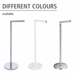 Wenko Standing Toilet Paper/Spare Roll Holder, White - 17 x 21 x 55 cm