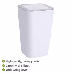 Wenko "Candy Swing Cover Bin, White/Chrome