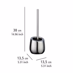 Toilet Brush, ceramic, Chrome, 13, 5 x 38 x 13, 5 cm