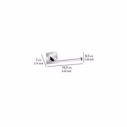Turbo-Loc Quadro Stainless Steel Toilet Roll Holder without Lid - No Drilling Required, Stainless Steel, Chrome,
