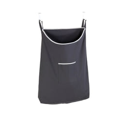 WENKO Canguro laundry basket 65 L Cotton, Stainless steel Grey, Silver