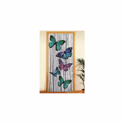 Maximex Bamboo Curtain, Beautiful Butterfly Curtain, 65 Strands of Sustainable Bamboo, Includes Insect Screen, Folds Space, 90 x 200 cm