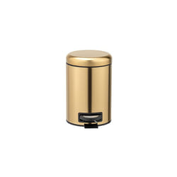 Leman Cosmetic Pedal Bin Matte Gold 3 L Cosmetic Bin Rubbish Bin with AntiFingerprint Capacity 3 litres stainless steel 17 x 25 x 225 cm gold