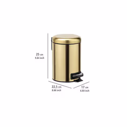 Leman Cosmetic Pedal Bin Matte Gold 3 L Cosmetic Bin Rubbish Bin with AntiFingerprint Capacity 3 litres stainless steel 17 x 25 x 225 cm gold
