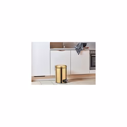 Leman Cosmetic Pedal Bin Matte Gold 3 L Cosmetic Bin Rubbish Bin with AntiFingerprint Capacity 3 litres stainless steel 17 x 25 x 225 cm gold - Additional view 6