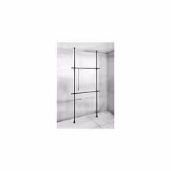Wenko Herkules Basic Telescopic Wardrobe Adjustable Organiser System, Steel, Black, 300 x 11 x 120 cm