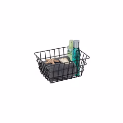 Viana Trendy Storage Basket for Bathrooms Guest Toilet and Home Matte Black 18 x 25 x 12 cm