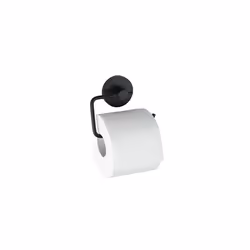 Vacuum-Loc Milazzo Black Toilet Roll Holder, No Drilling Required, Steel, 13.5 x 10.5 x 3.7 cm