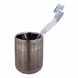 WENKO Rivara Silver Freestanding toothbrush holder