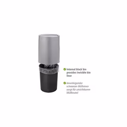 25219100 Atri Grey Top Bin with Swing Lid 6 L, Plastic, Gray