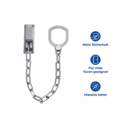 Door handle chain lockable.