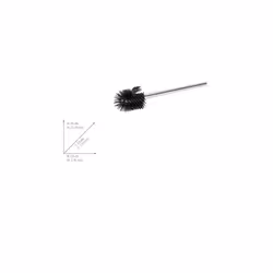 Silicone toilet brush with stainless steel handle - replacement toilet brush with edge cleaner and stainless steel handle, stainless steel, 7.5 x 35 x