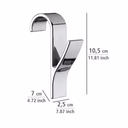 Door/Radiator Hooks, Chrome, 7 x 2.5 x 10.5 cm