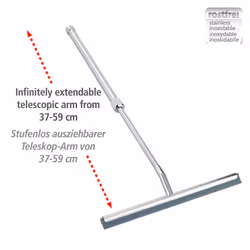 Telescopic Bathroom Squeegee-for Bath and Shower, Stainless steel, Silver Shiny, 3 x 26 x 37-59 cm