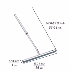 Telescopic Bathroom Squeegee-for Bath and Shower, Stainless steel, Silver Shiny, 3 x 26 x 37-59 cm