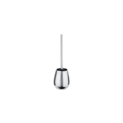 Dakar-Toilet Brush Holder, Ceramic, Silver Shiny, 12.6 x 12.6 x 42 cm