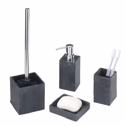 WENKO Slate Rock Polyresin Square Single Freestanding bathroom tumbler