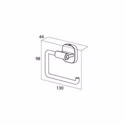 Ramos Toilet Roll Holder, Stainless Steel Brushed, 13 x 9.8 x 4.4 cm