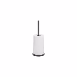 Tune Spare Toilet Roll Holder Freestanding, Stainless Steel, Black Metal Brushed, Black, 12.6 x 35.6 x 12.6 cm