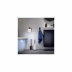Tune Spare Toilet Roll Holder Freestanding, Stainless Steel, Black Metal Brushed, Black, 12.6 x 35.6 x 12.6 cm