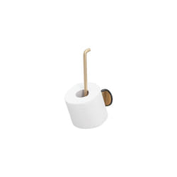 Tune Spare Toilet Roll Holder, No Drilling Required Thanks to 3M Self-Adhesive Backing System, Optional Mounting with Screws and Plugs, Brass Brushed,
