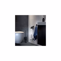 Tiger Tune Toilet Brush and Holder, No Drilling Required Thanks to 3M Self-Adhesive Backing System, Optional Mounting with Screws and Plugs, Blac