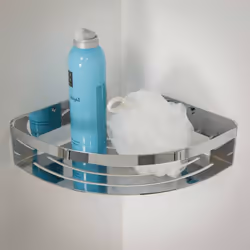 Tiger Bathroom Corner Shower Basket Organiser Caddy Chrome Large 1400630346