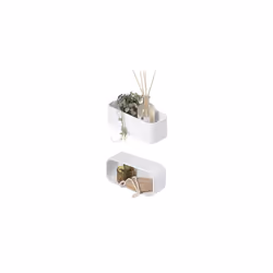 Wall TrayShower Basket White 25x11x8cm