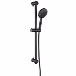 Tiger Rain Shower Set Matte Black Head Holder Hose Slide Rail Water Saving
