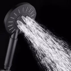 Tiger Rain Shower Set Matte Black Head Holder Hose Slide Rail Water Saving