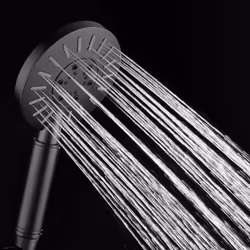 Tiger Rain Shower Set Matte Black Head Holder Hose Slide Rail Water Saving