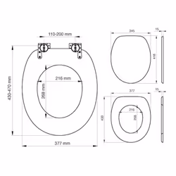 Tiger Soft-Close Bathroom Lavatory Toilet Seat Scaffold MDF Brown 252022546 - Additional view 8
