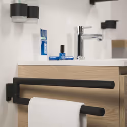 Tiger Bathroom 2-Arm Towel Rail Holder Hanger Wall-mounted Bold Matt Black