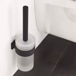 Tiger Bathroom Toilet Brush and Holder Bold Matt Black Finish Cleaning Bowl