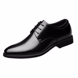Formal Leather Shoes Men's Leather British Black Pointed Toe Men's Business Casual Shoes Soft Bottom Soft Surface M ...