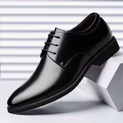 Formal Leather Shoes Men&apos;s Leather British Black Pointed Toe Men&apos;s Business Casual Shoes Soft Bottom Soft Surface Men&apos;s Sho - black, 43