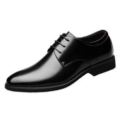 Formal Leather Shoes Men&apos;s Leather British Black Pointed Toe Men&apos;s Business Casual Shoes Soft Bottom Soft Surface Men&apos;s Sho - black, 48