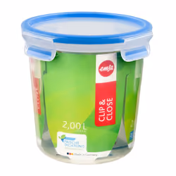 EMSA 508553, Box, Round, 2 L, Blue, Transparent, Polypropylene (PP), Thermoplastic elastomer (TPE), Germany