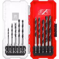 Einhell Universal Wood Drill Bit Set 10 Pieces Brad With S-CASE Box Accessory - Additional view 7