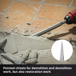 Einhell 3x Chisel Bit Set 250mm For SDS+ Rotary Hammers Steel Flat Spade - Additional view 4