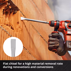 Einhell 3x Chisel Bit Set 250mm For SDS+ Rotary Hammers Steel Flat Spade - Additional view 5