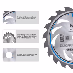 Circular Saw Blade 165 X 20 MM - Optimized for Cordless Tools