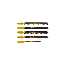 617285 5-Piece Wooden Jigsaw Blades Set for Coarse, Fine and Clean Cuts Including Curves Worktop Saw Blade (Down-Cut) with T-Shank S-20 / Single Cam