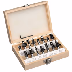Einhell Carbide Cutter Set 15pc in Wooden Case kwb Cutting Tool Accessories