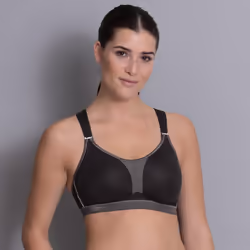 Anita DynamiX Star, Sports, Anthracite, Black, Wirefree, Monochromatic, Female, Running, Tennis