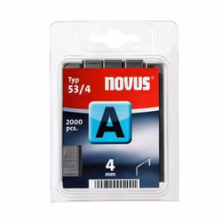 Novus A Typ 53/4, Staples pack, 0.75 mm, Fixing, 2000 staples, A 53/4, Fabric, Panel