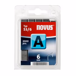 Novus A Typ 53/6, Staples pack, 0.75 mm, Fixing, 2000 staples, A 53/6, Stainless steel