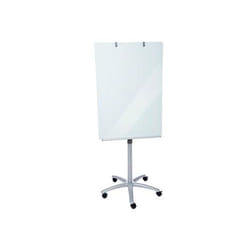 Dahle Glass Mobile Flipchart Easel Magnetic 700x1000mm Grey D01215732